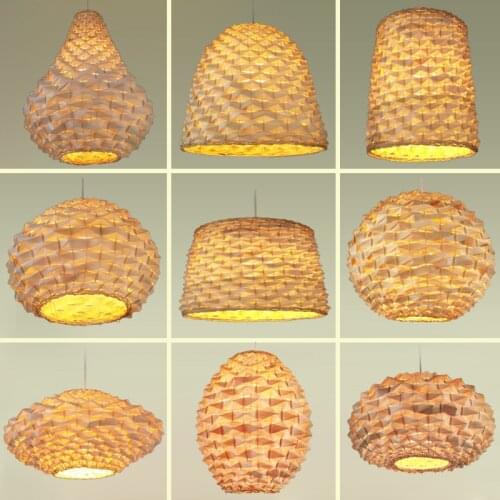 Rattan Handmade Bamboo Pendant Lights Japanese Shop Hanglamp Home Decor Dining Room Loft Led Hanging Lamp E27