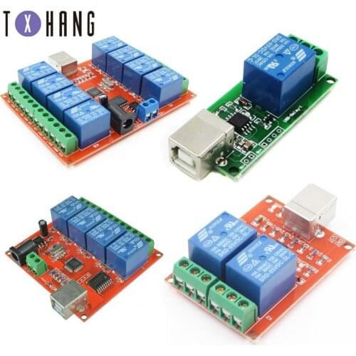 USB 1 2 4 8 Channel 5V/12V Relay Module Programmable Computer Control For Smart Home diy electronics