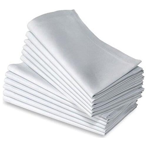 100% COTTON RESTAURANT DINNER CLOTH LINEN WHITE 50x50cm PREMIUM HOTEL NAPKINS