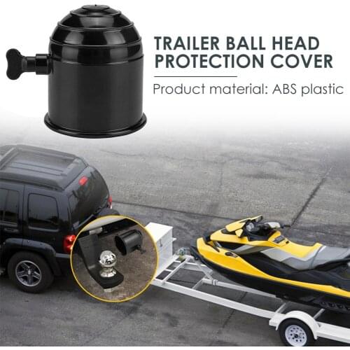 ABS Plastic Automobile Tow Bar Ball Cover Cap Hood Waterproof Dustproof for Trailer Car Hitch Ball Protector Bright Black 50 mm