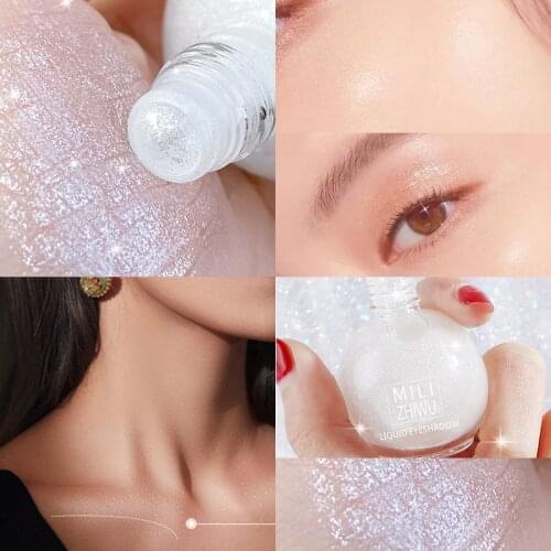 Long Lasting Shiny Waterproof Liquid Glitter Waterproof Glitter Shimmer Highlighter Brighten Makeup Liquid Eyeshadow Beauty Girl