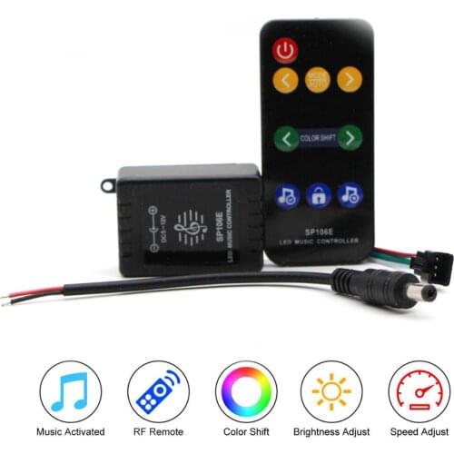 SP106E RGB LED Controller 9 Keys RF Wireless Pixel IC SPI Music controller Colorful WS2811 WS2812B SK9822 SK6812 APA102 Strip