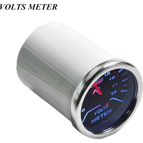 EE support White Shell Pointer 2" 52mm Car Voltmeter Automobile Clock Universal Smoke Len LED Volt Gauge Voltage Meter