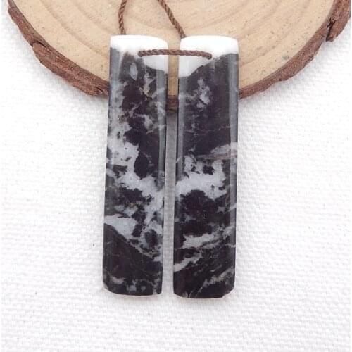 Semi-precious Stones, Jewelry Accessories, Birthday Gift,Natural Crazy Lace Rosetta Stone Fashion Earring Beads 31x25x5mm,7.3g