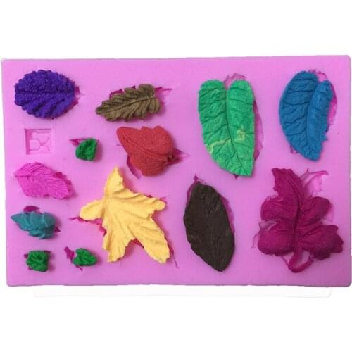 1Pcs Mini Leaves Set Sugar Cake Border Fondant Cake Mold Chocolate Mold Kitchen Baking Silicone Decoration Cake Tool