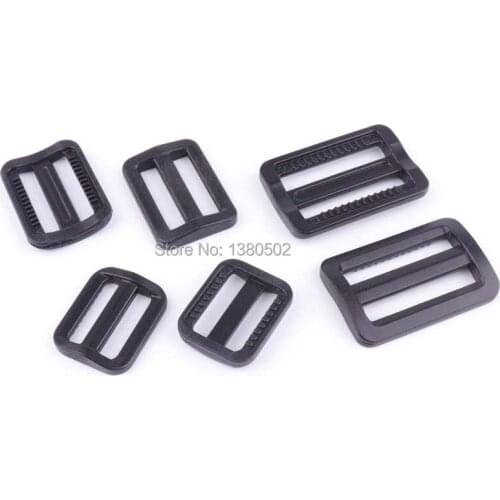 10PCS/lot plastic Tri-Glide Slider Adjustable Buckle Rectangle Backpack Straps luggage Bags buckles