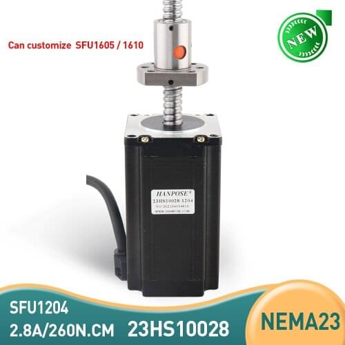 2.8A/260N.CM 23HS10028 Nema 23 Stepper Motor 4-Leads CNC SFU1204 ball screw length 200MM for 3D Printer