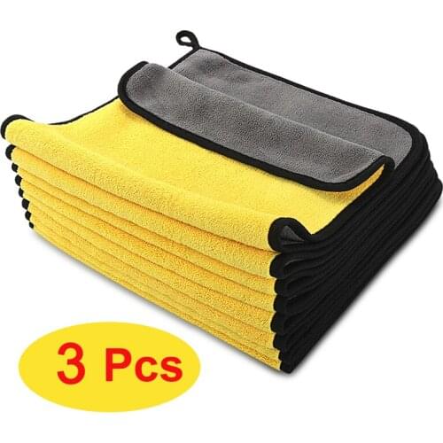 3Pcs Multifunctional Extra Soft Car Wash Microfiber Towel Car Cleaning Drying Cloth Car Care Cloth Detailing Car WashTowel