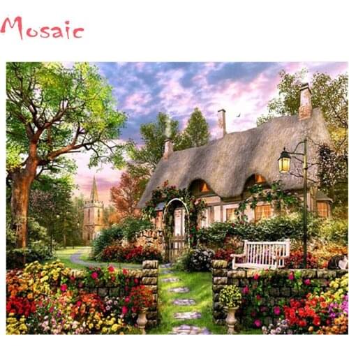 5D DIY Diamond Painting Garden Villa Diamond Embroidery 3d cross stitch Scenic FULL square/round diamond mosaic kit home decor