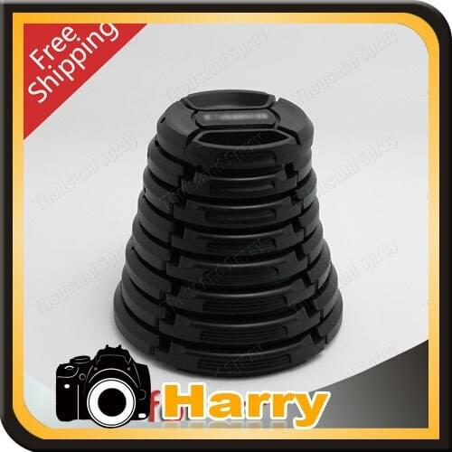8PCS 49mm 52mm 55mm 58mm 62mm 67mm 72mm 77mm Center Pinch Snap-on Front Lens Cap Cover for 5D2 5D3 6D 6D2 5D4 7D DSLR with Strap