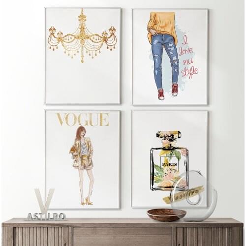 Abstract Watercolor Beauty Printable Poster Fashionable Clothes Picture Wall Art Canvas Painting High Quality Bedroom Decorate