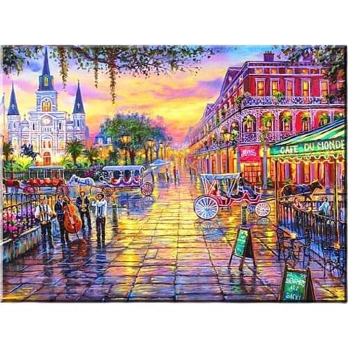 Full Square Round Drill Diamond Painting Paris Street Embroidery City Landscape Series Rhinestone Mosaic Cross Stitch A2299