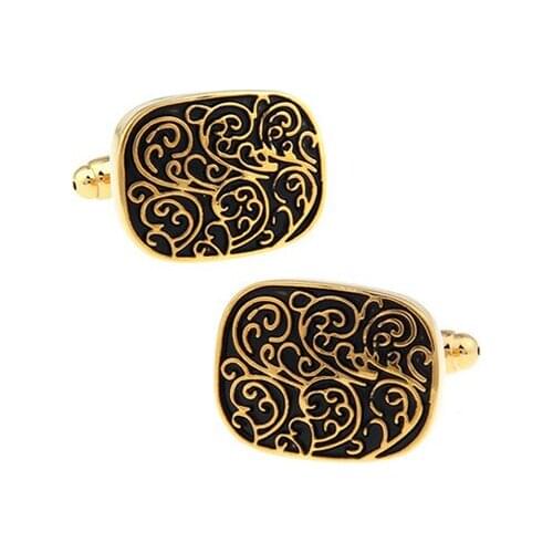 C-MAN Luxury shirt Gold Retro pattern cufflink for mens Brand cuff buttons cuff links High Quality abotoaduras Jewelry