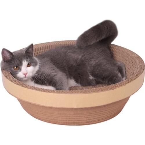 Scratch Board With Catnip Cat Scratch Board Bowl Shaped Corrugated Paper Wear Resistant Cat Scratch Board Cat Toys Claw Grinder
