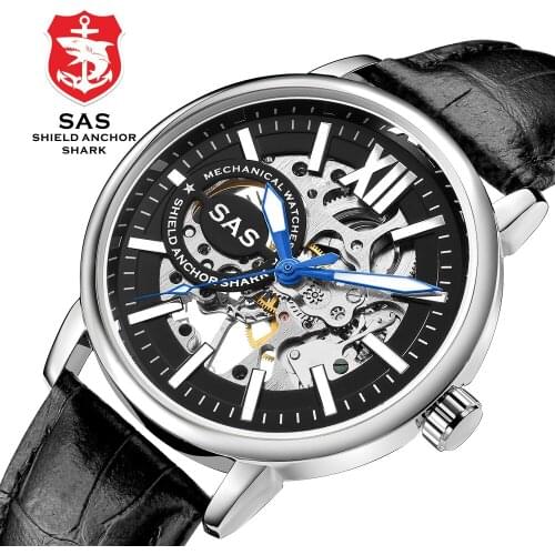 Shark 3D Luxury Waterproof Automatic Mens Mechanical Watch Phase Luminous Hands mans sport watches Reloj mujeres Montre Homme