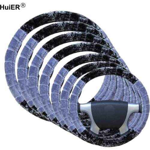 Car Steering Wheel Cover Plush Volant For 36 38 40 42 45 47 50 CM Braid on the Steering-wheel Funda Volante Auto Car Styling