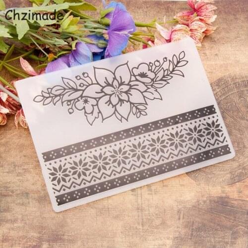 Chzimade Flower Plastic Embossing Folders Template For DIY Scrapbook Photo Album Card Paper Craft Home Decoration
