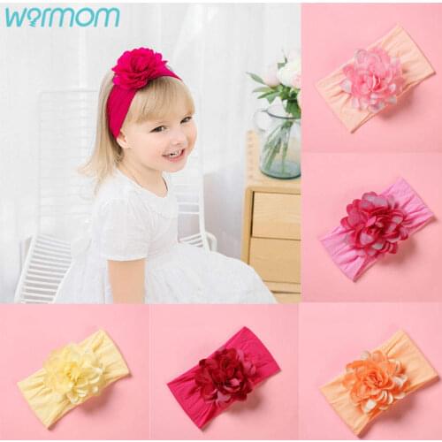 Warmom Childrens European And American Head Flower Soft Stretch Nylon Hair Accessories