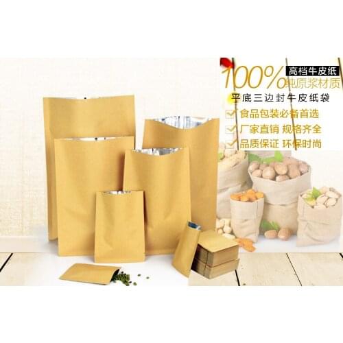 DHL 500Pcs/Lot 11*16cm Brown Kraft Paper Aluminum Foil Top Open Food Coffee Party Packaging Bag Heat Seal Mylar Packing Pouches