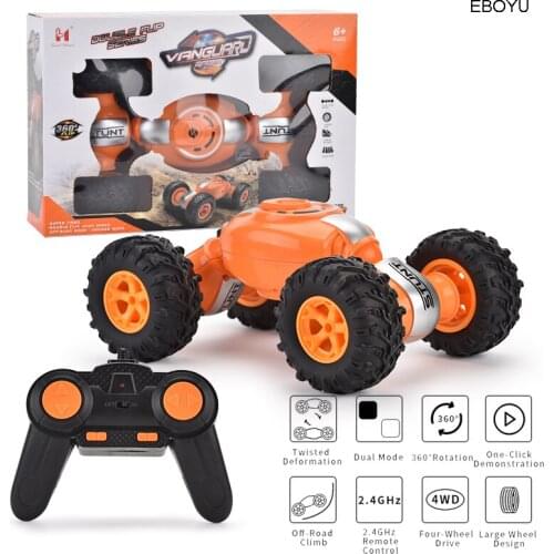 EBOYU LH-C016S RC Stunt Drift Car 2.4Ghz 4WD RC Car Spinning Remote Control Car 15km/h High Speed Off-Road Drift Car for Kids