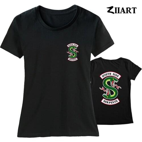 Cotton Girl Woman Short Sleeve T Shirt Southside Riverdale South Side Serpents Sanke Couple Clothes Summer ZIIART