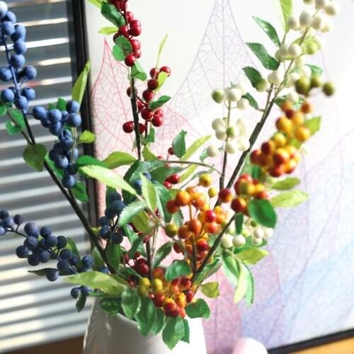 Artificial Holly Berries Stems Home Decoration Fake Flower Arrangement Accessories Festival Wedding False decorazioni floreali