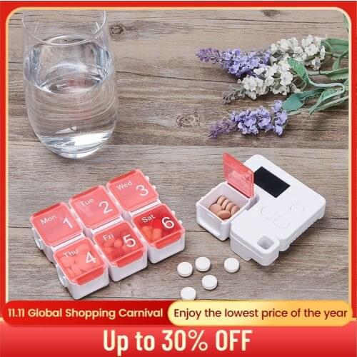 7 Days Pill Box Smart Pill Storage Box Electronic Timing Reminder Medicine Box Alarm Timing Pill Organizer Tablet Container Case