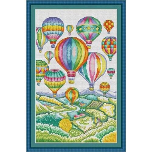 Beautiful hot air balloon patterns counted 11CT 14CT 18CT Cross Stitch Sets DIY Chinese Cross-stitch Kits Embroidery Needlework