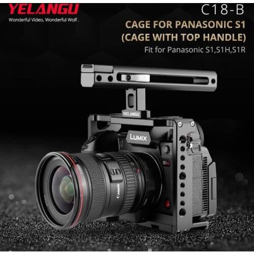 YELANGU C18-B Aluminum Alloy Quick Release Mount with Top Handle Grip Handle Video Camera Cage Kit for Panasonic S1/S1H/S1R