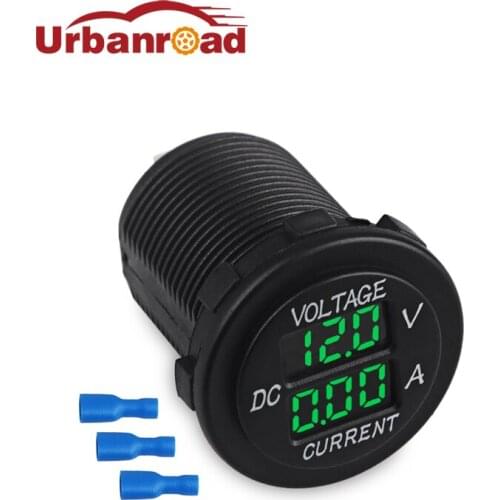 Marine Led Voltmeter Current Tester Round Digital Waterproof Boat Motorcycle Voltmeter Gauge Motorcycle Digital Ammeter 12V-24V