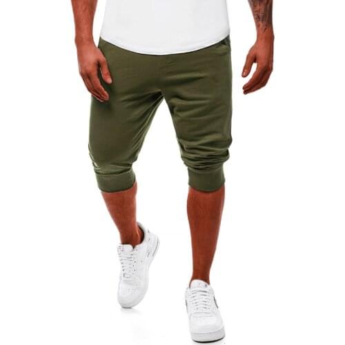 Men Tight-Fitting Daily Casual Solid Color Shorts Breathable Mesh Decorative Bottom High Waist Lace-Up Fitness Jogging Pants