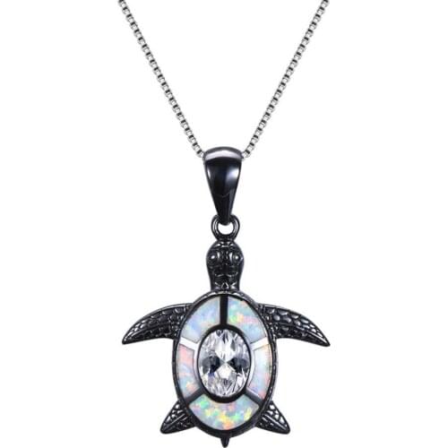 2019 New Mysterious Blue Jewelry Beautiful Turtle Pendant Womens Fashion Necklace Wedding Christmas Party Jewelry Gift