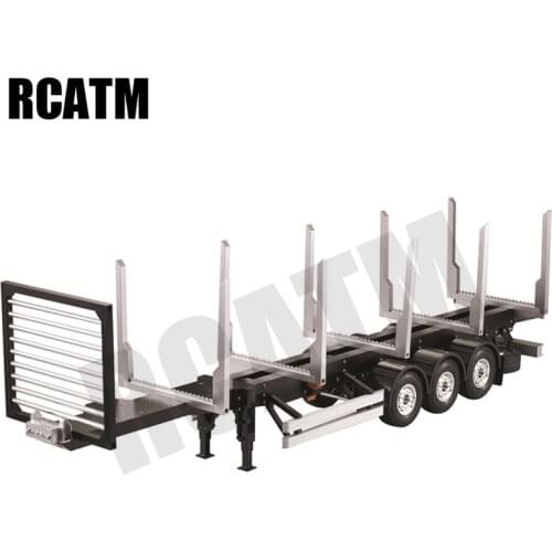 3-axis Semi-trailer Wood Pipeline Transport Trailer for 1/14 Tamiya RC Truck Trailer Scania 620 Actros Volvo FH16 MAN TGX DIY
