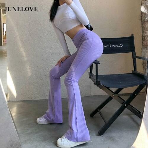 Streetwear Solid Sweatpants Tracksuit Womens Sports Pants 2021 High Waist Flare Pants Fashion Skinny Long Trousers Y2k Capris