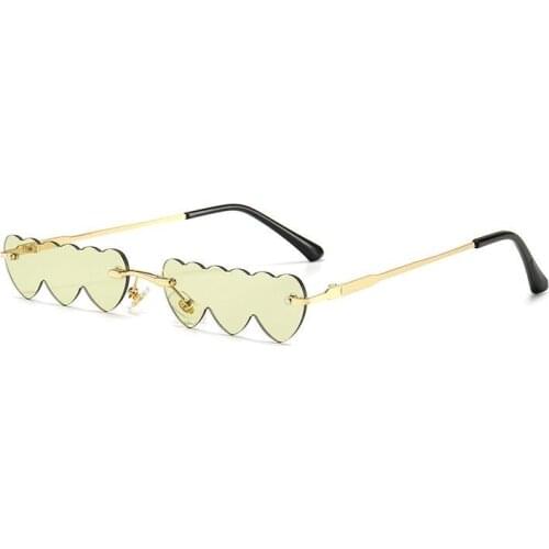 TEENYOUN Luxury Sunglasses Women Rimless Wave Sun Glasses Metal Shades For Vintage Women Mirror Eyewear