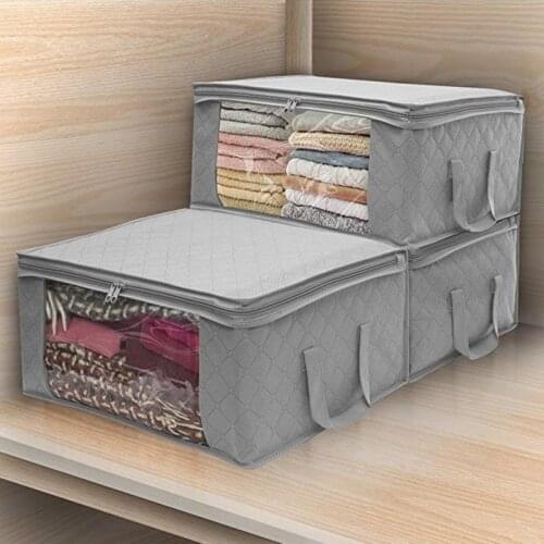 Household Non-woven Clothes Storage Bag Space Saving Quilt Blanket Folding Dustproof Storage Box Household Storage Supplies