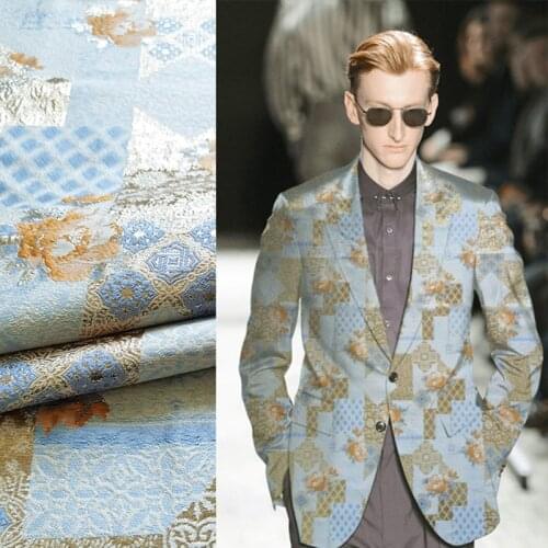 Three-dimensional Jacquard Fabric Gold Silk Polyester Micro-framework Comfortable Soft Dress Windbreaker Performance Fabrics