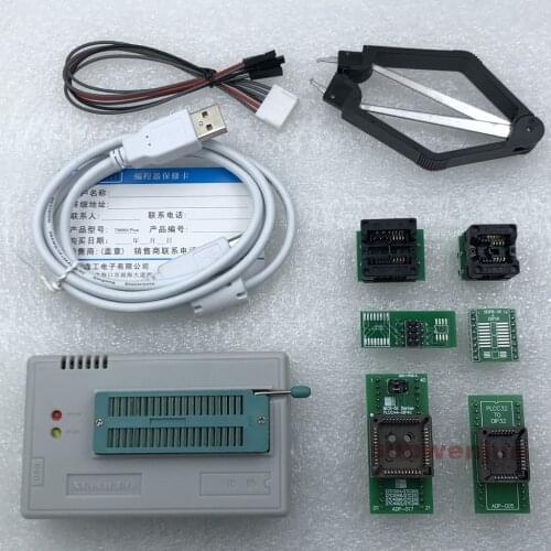V10.27 XGecu TL866II Plus USB Programmer support 15000+IC SPI Flash NAND EEPROM MCU PIC AVR replace TL866A TL866CS + 6 adapters