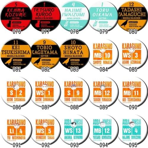 1pc 58mm Haikyu!! Shouyou Hinata Kageyama Anime Acrylic badge Brooch Pins Broche