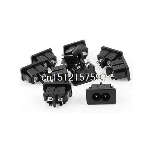 10 Pcs Panel Mount Male Plug IEC320 C8 AC Power Socket AC 250V 2.5A