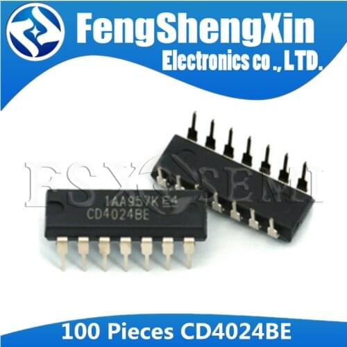 100PCS CD4024BE DIP14 CD4024 DIP 4024BE DIP-14 CMOS Ripple-Carry Binary Counter/Drivers IC