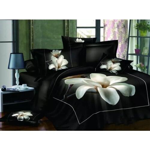 100% High Definition 3D Printing Fashion 4pcs Pure Cotton Bedding New Type Pastoral Bedding Sheet Pillow Cover