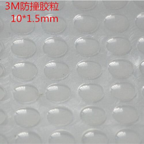 1000 PCS 10mm x 1.5mm clear anti slip silicone rubber plastic bumper damper shock absorber 3M self-adhesive silicone feet pads