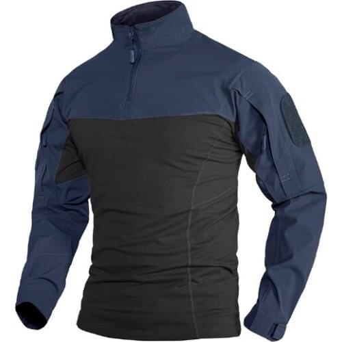 2021 Military Assault T-shirts Mens Long Sleeve Crew-Neck Airsoft Tactical T-shirts Elastic Hunting Shooting Tops Tees M-5XL