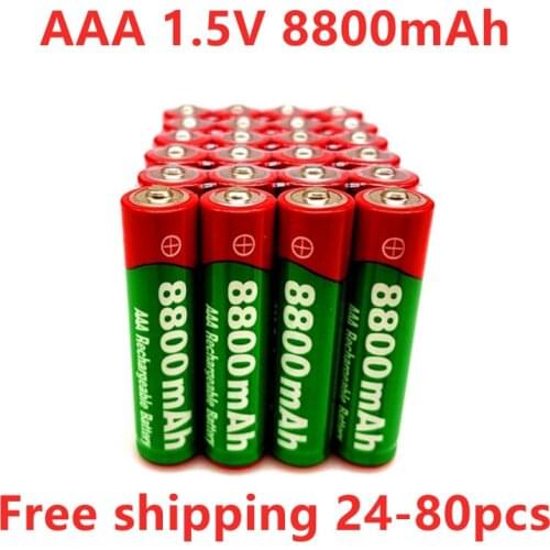 24-80pcs 2021 New 1.5V AAA rechargeable battery 8800mah AAA 1.5V New Alkaline Rechargeable batery for led light toy mp3 wait