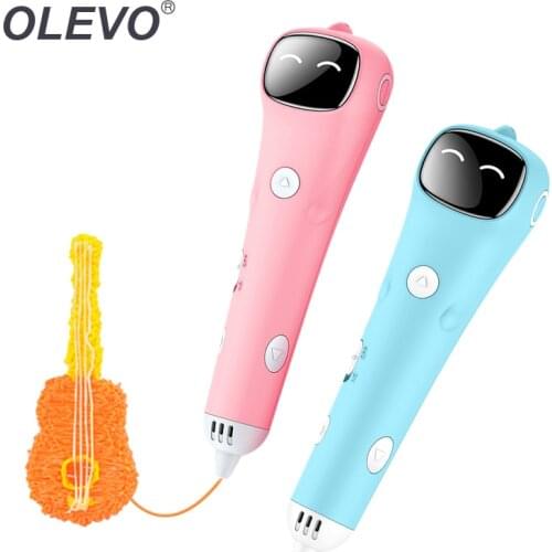 DIY 3D Pen Low Temperature Wireless 3D Printing Pen Digital Display Rechargeable 3D Drawing Pen for Kids Educational Toys Gifts