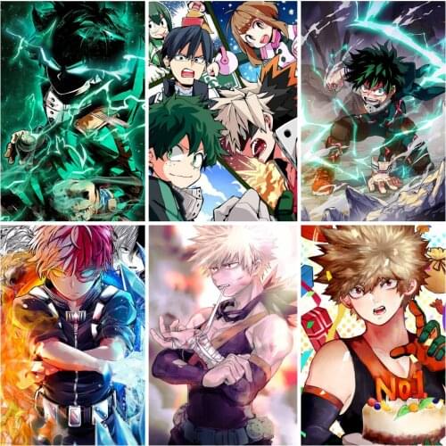 5D DIY Diamond Painting Japanese Anime My Hero Academia Diamond Embroidery Home Decoration
