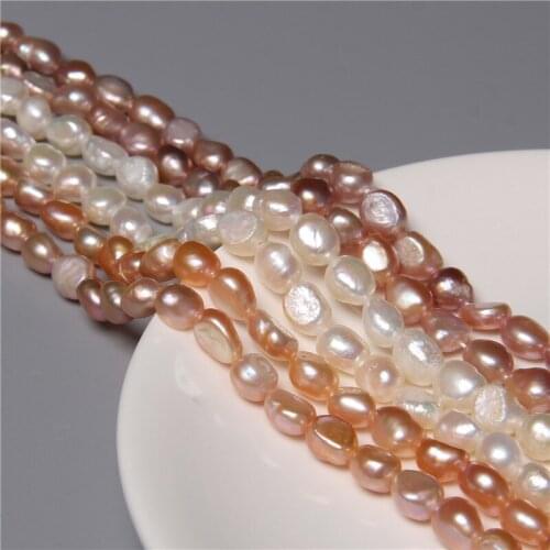 Real 7-11mm Baroque Irregular 100% Natural Freshwater Pearl Beads For Jewelry Making DIY Women Bracelet Necklace 14'' Wholesale