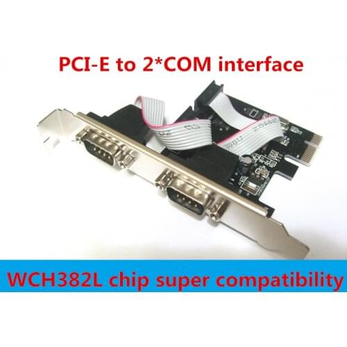 PCI-E To 2 Port RS232 RS-232Add On Cards Serial Port COM to PCI-E PCI Express riser Card Adapter Converter WCH chipest