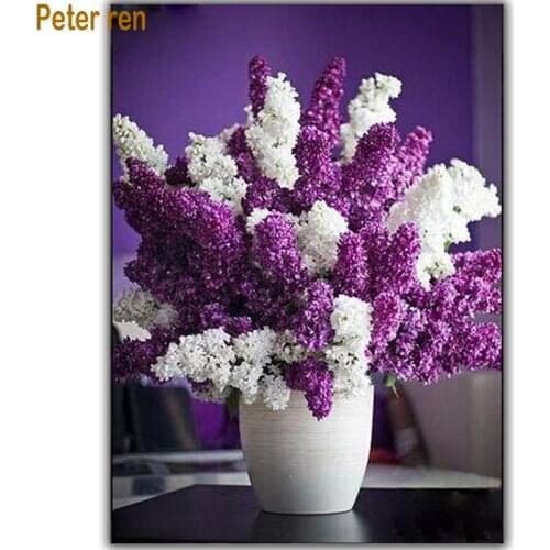 Full diamond embroidery Lilacs handmade cross stitch kit Diamond painting flowers Square Diamond mosaic fashion Home decoration